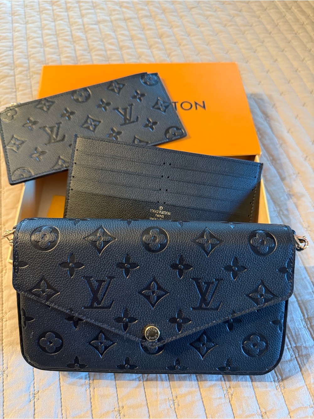Louis Vuitton Navy Monogram Envelope Wallet Crossbody